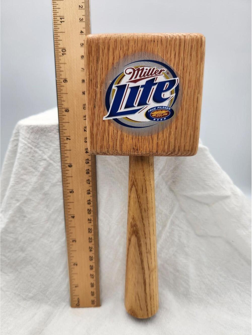 Miller Lite Wooden Tap Handle True Pilsner Beer Bar Kegerator Collectible Q3